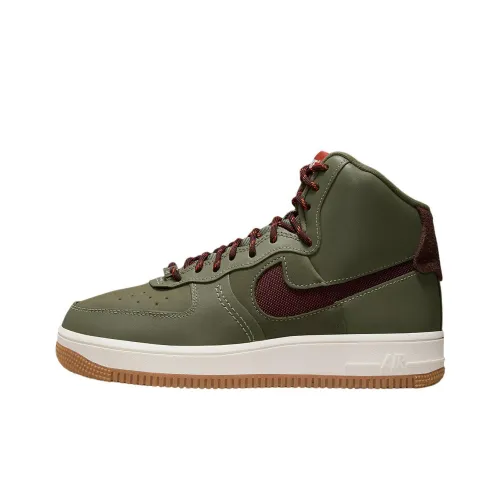 Nike Air Force 1 Sculp Slip Resistant Abrasion Resistant High Топ Скейтбординг Кроссовки Женские Зеленый Красный