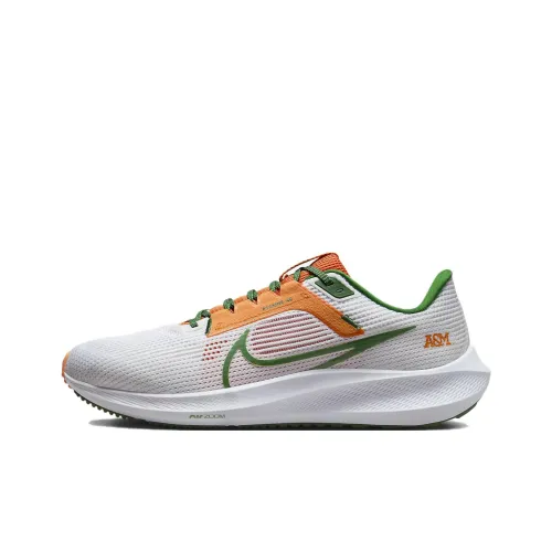 Nike Air Zoom Pegasus 40 Slip Устойчивый к истиранию Низкий Топ Беговые кроссовки Мужские Белый Зеленый