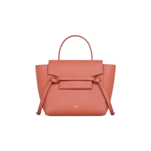 CELINE Рельефный ремень из телячьей кожи бананка размер Extra Mini женский оранжевый