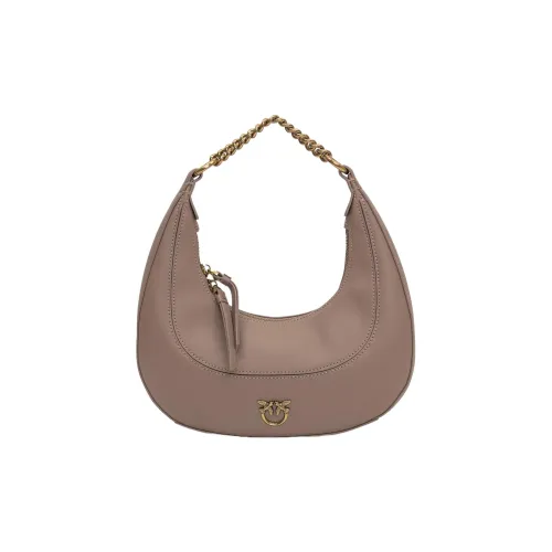 PINKO Brioche Коровья кожа Полумесяц Сумка Хобо Сумка Сумка через плечо Мини Женская Бежевая