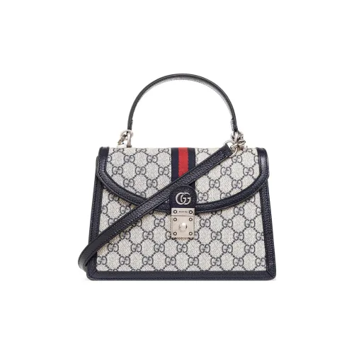 GUCCI Ophidia Холщовая кожа Сумка через плечо Сумка Маленькая Женская Синяя Бежевая
