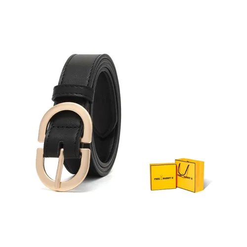 FREE RABBITⅡ Модный Черный Автоматическая застежка Кожаные ремни Женские 2,8 см