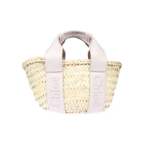 Chloe Raffia с гладкой телячьей кожей корзина-сумка сумка через плечо сумка маленькая женский серый розовый