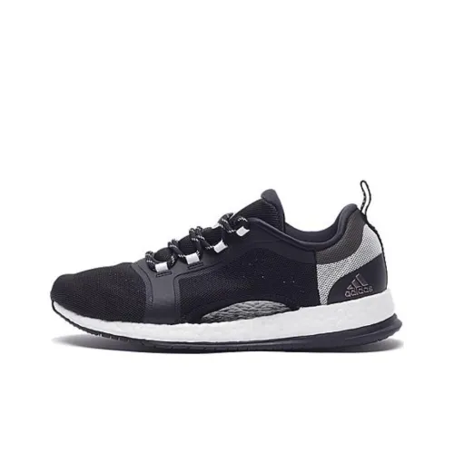 Adidas Pureboost X Амортизация Устойчивость к истиранию Поддержка Низкий Топ Беговые кроссовки Женские Черный Белый