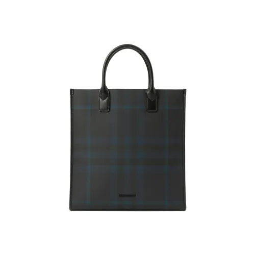 Burberry Кожа Тоут Сумка Сумка для покупок Сумка Обычная Мужская Морской Синий