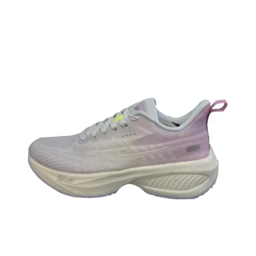 Erke Bullets Амортизация Низкий Топ Беговые кроссовки Женские Белые Розовые