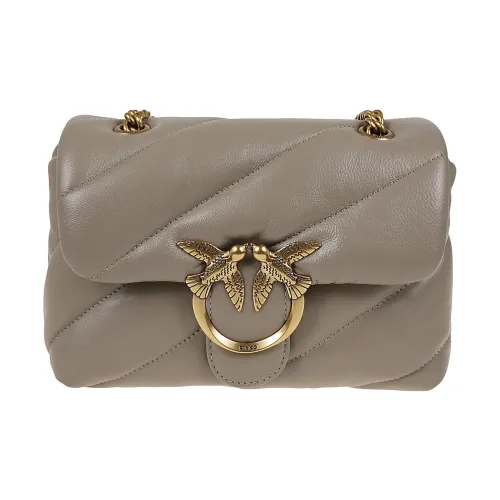 PINKO SOFT Овчина Сумка через плечо Сумка на плечо Мини Женская Бежевая