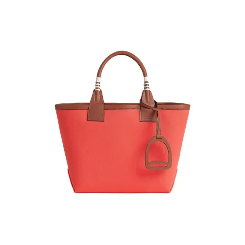 HERMES Steeple Холст Swift Телячья кожа Холст Сумка Сумка Женская Медный Красный