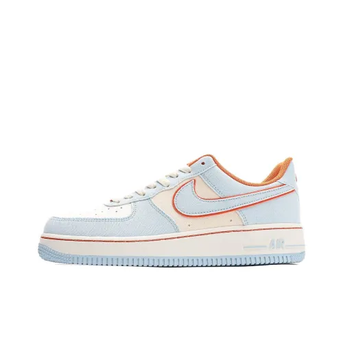 Nike Air Force 1 Low Slip Resistant Abrasion Resistant Low Top Скейтборд Кроссовки Unisex Бежевый Оранжевый Синий