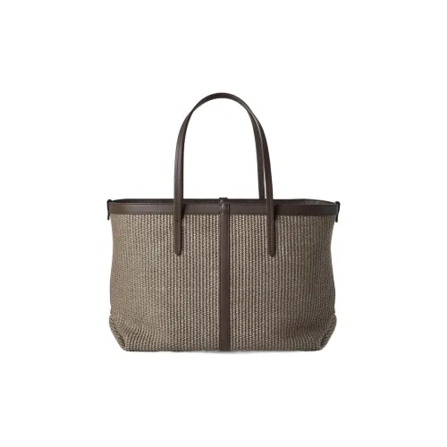 BRUNELLO CUCINELLI Рафия соляное плетение кожа телячьего кожи одна плечевая сумка стандартная женская серый