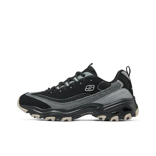 Skechers D'LITES 1,0 Дышащий и Легкий Низкий Топ Тефлоновая Подошва Мужские Черные Кроссовки