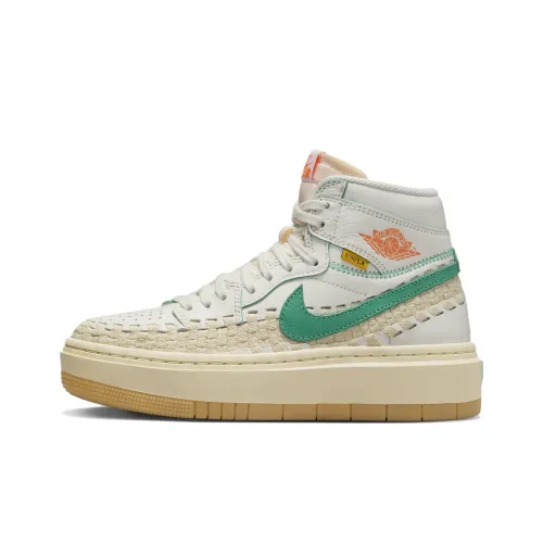 Jordan Air Jordan 1 Винтажные баскетбольные кроссовки High Top Белый Зеленый Женский