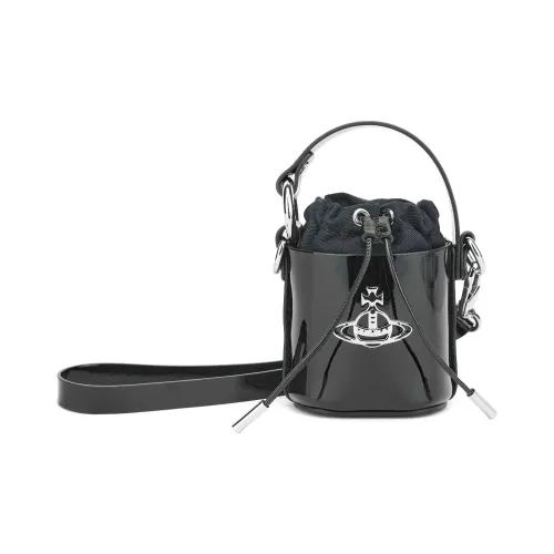 Vivienne Westwood Daisy Корова Кожа Ведрообразная Сумка Сумка через плечо Мини Сумка Женская Черная