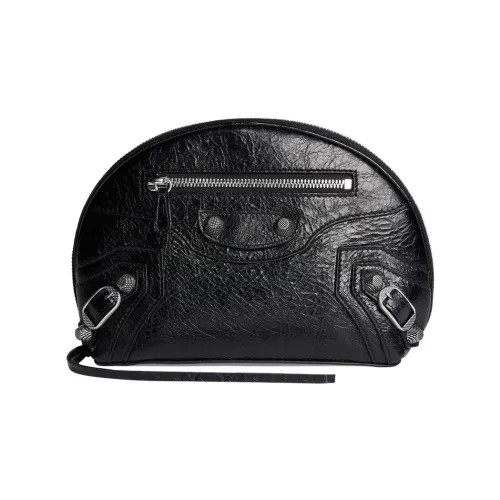 Balenciaga Le Cagole Fine Grained Овчина Косметичка Маленькая Женская Черная