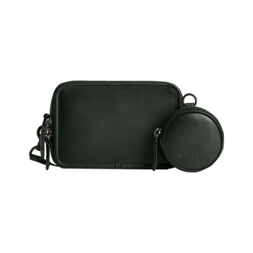 COACH Charter Перчаточная дубленая кожа Комбинированная сумка Сумка через плечо Мужская Зеленая