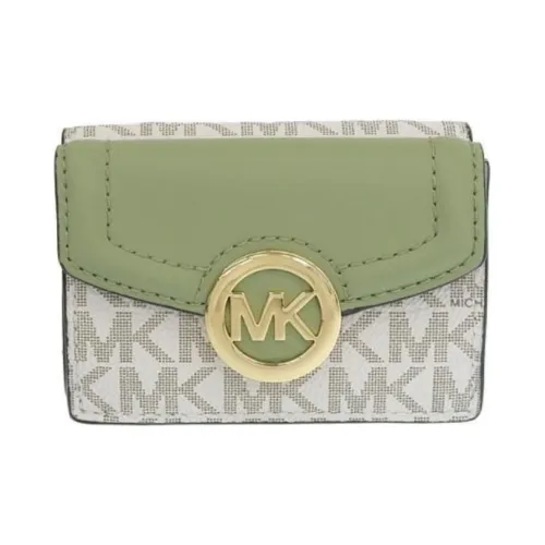 MICHAEL KORS Кошелек из ПВХ с покрытием из холста и вставками из кожи женский зеленый белый