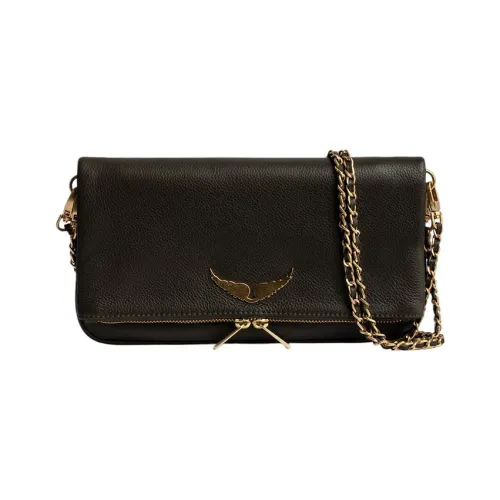 Zadig Voltaire Клатч из телячьей кожи сумка через плечо сумка на плечо женская темно-зеленая