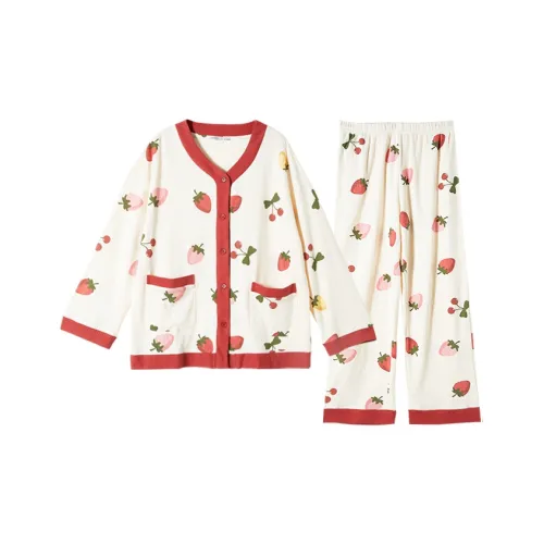 GUKOO Гранатовый красный Женские Пижамные комплекты