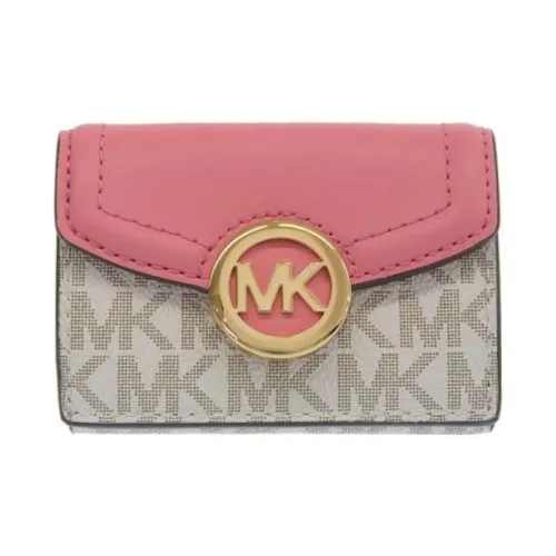 MICHAEL KORS Кошелек из ПВХ с покрытием из холста и вставками из кожи женский розовый белый