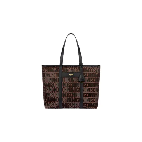 MOSCHINO Хлопок с полиэстером тоут сумка сумка для покупок сумка через плечо женская коричневый черный