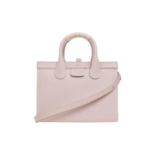 Chloe Edith Яркий Телячья кожа Тоут Сумка Сумка для покупок Сумка через плечо Сумка среднего размера Женская Розово-фиолетовая