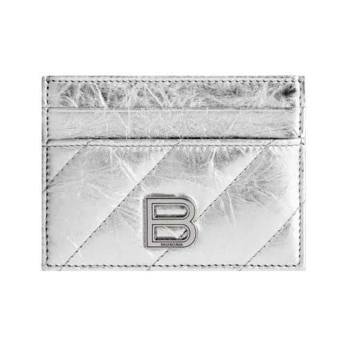 Balenciaga Crush Тисненый Коровья кожа Картхолдер Женский Серебряный