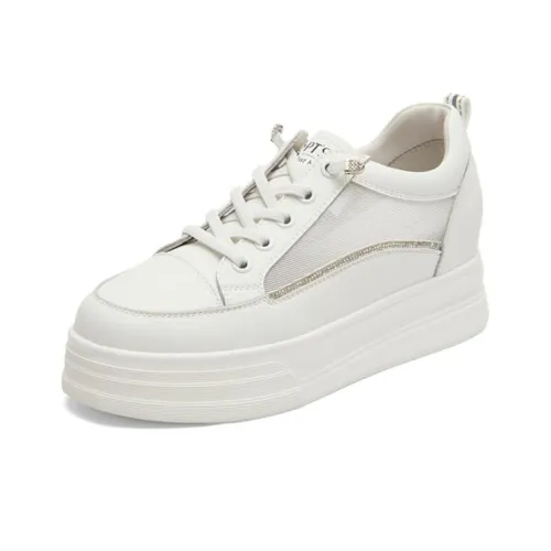 PT'SON Низкие Кроссовки для Скейтбординга 4,0см Женские Белые