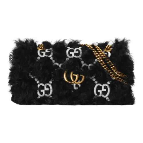 GUCCI Marmont Ткань Сумка через плечо Маленькая Женская Черная