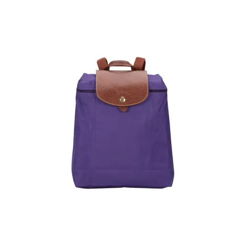 LONGCHAMP Холст и кожа Рюкзак Большой Женский Фиолетовый