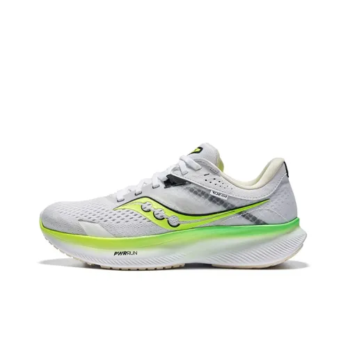 Saucony Ride 16 Противоскользящий Низкий Топ Тренировочные Беговые Кроссовки Женские Белые Зеленые