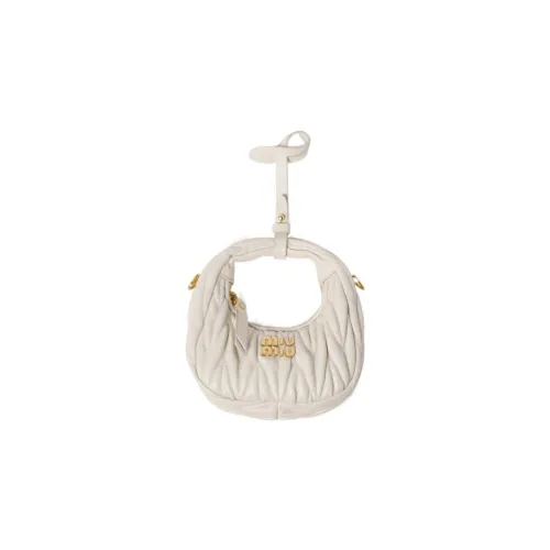 MIU MIU Wander series Кожа Бродяга Сумка Сумка через плечо Сумка через плечо Экстра мини Женская Белая