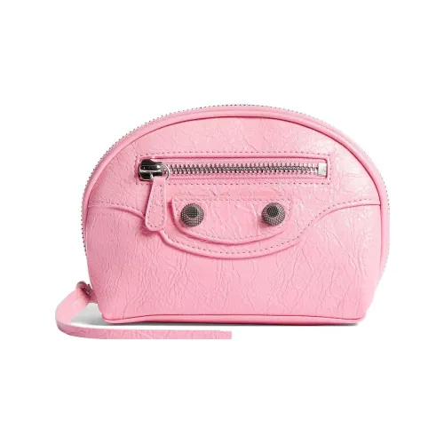 Balenciaga Le Cagole Fine Grained Овчина Косметичка Женская Розовая