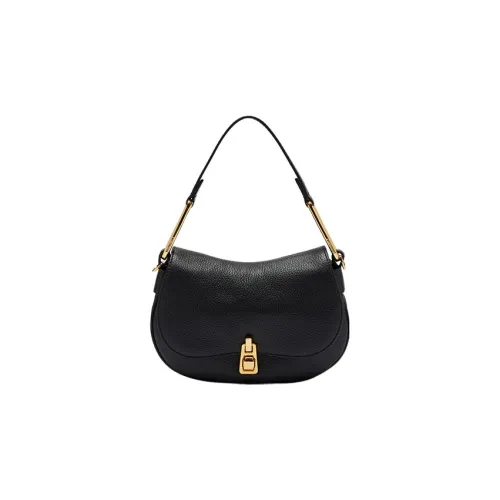 COCCINELLE Сумка через плечо из крупнозернистой текстуры коровьей кожи мини-сумка женская черная