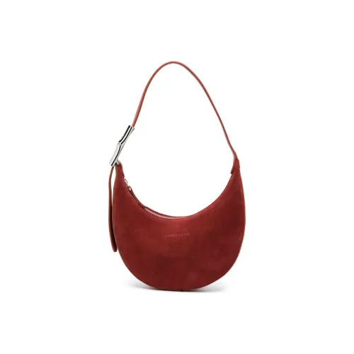 LONGCHAMP Roseau Замша Телячья кожа Полумесяц Сумка Сумка через плечо Женская Красная