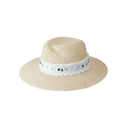 Maison Margiela Солома Хлопок Металлизированный полиэстер Стразы Цилиндры Женские Бежевый