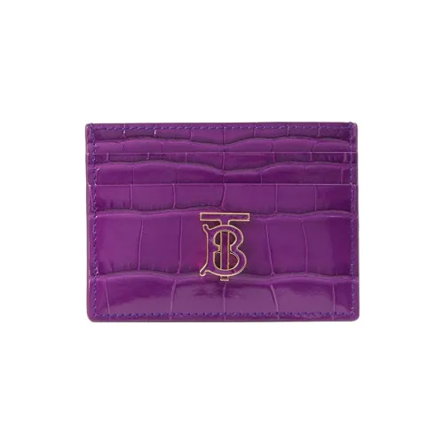 Burberry Крокодиловый узор Тисненый Телячья кожа Картхолдер Женские Фиолетовый
