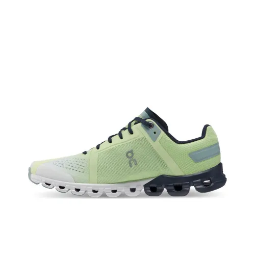 On Cloudflow Slip Resistant Abrasion Resistant Дышащий Низкий Топ Беговые кроссовки Женские Зеленый