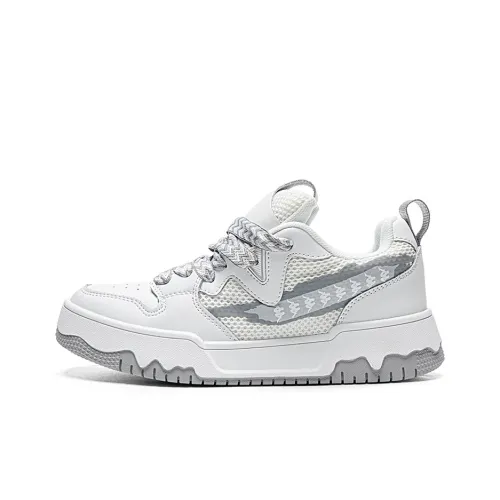 KAPPA Устойчивые к истиранию противоскользящие низкие кроссовки для скейтбординга унисекс серо-белые