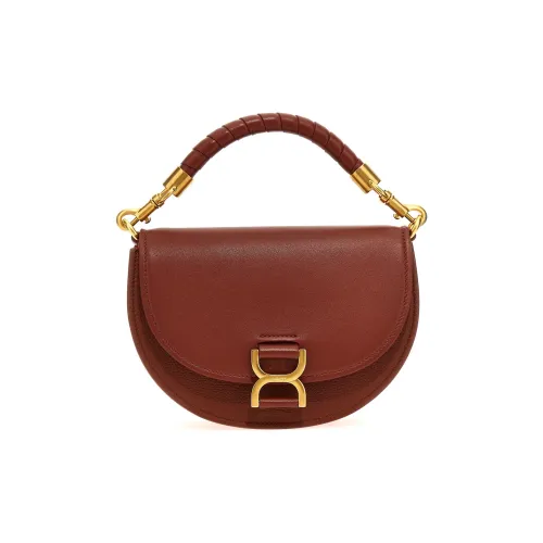 Chloe Marcie Nappa Lambskin Рифленая Телячья Кожа Сумка через плечо Сумка Регулярная Женская Коричневая