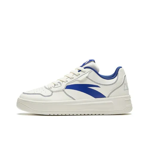 ANTA Relaxed Slip-Resistant Abrasion-Resistant Low-Top Skateboard Shoes Men's White ANTA Relaxed Slip-Resistant Abrasion-Resistant Низкие Кроссовки для Скейтбординга Мужские Белые