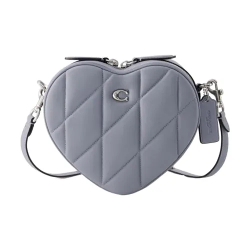 COACH Сердце Кожа Сердце Формированная Сумка Сумка через плечо Маленькая Женская Светло-фиолетовая