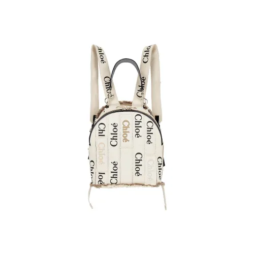 Chloe Woody Linen Calfskin Handheld Backpack Women's Sand