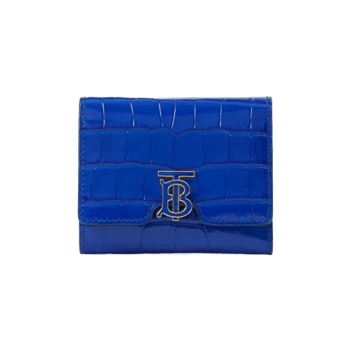 Burberry Крокодиловый узор Тисненый Телячья кожа Кошелек Женские Рыцарский синий