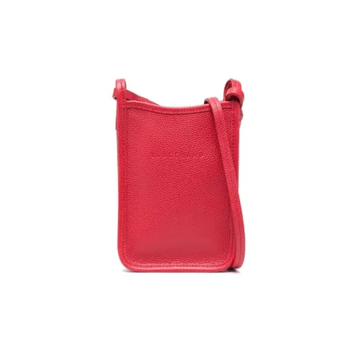 LONGCHAMP Le Foulonné Телячья кожа с текстурой Чехол для телефона Сумка через плечо Стандартная Мужская Розово-красная