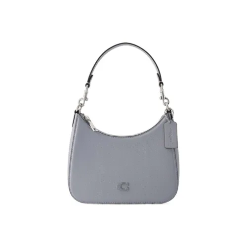 COACH Hobo Canvas Leather Сумка Сумка-полумесяц Сумка через плечо Сумка на одно плечо Средняя Сумка Женская Серый