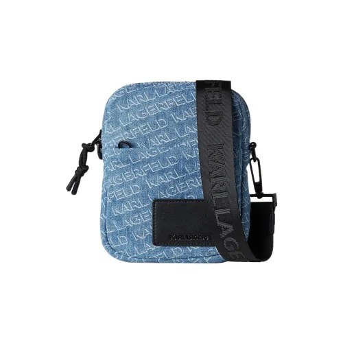 KARL LAGERFELD Хлопок Полиуретан Сумка через плечо Сумка через плечо Мужская Светло-синяя