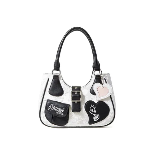 Sound For Life Велюр Седло Сумка Сумка через плечо Сумка среднего размера Женская Белая Розовая