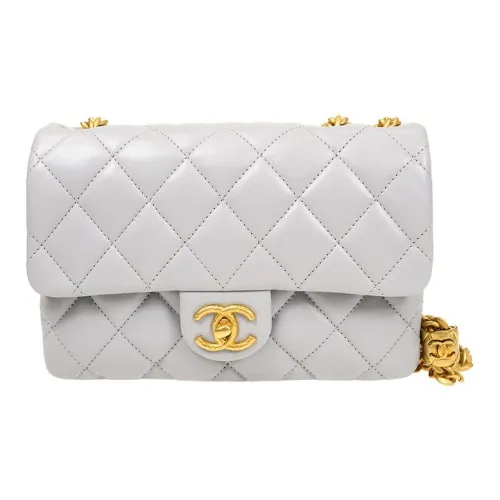 CHANEL Sheepskin Flap Bag Crossbody Bag Regular Women's Gray CHANEL Овчина Сумка с клапаном Сумка через плечо Стандартная Женская Серый