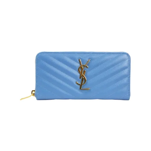 SAINT LAURENT Телячья кожа Кошелек Женские Синий