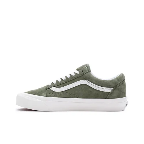 Vans Old Skool 36 D Устойчивые к истиранию Дышащие Низкие Кроссовки для скейтбординга Женские Зеленые
